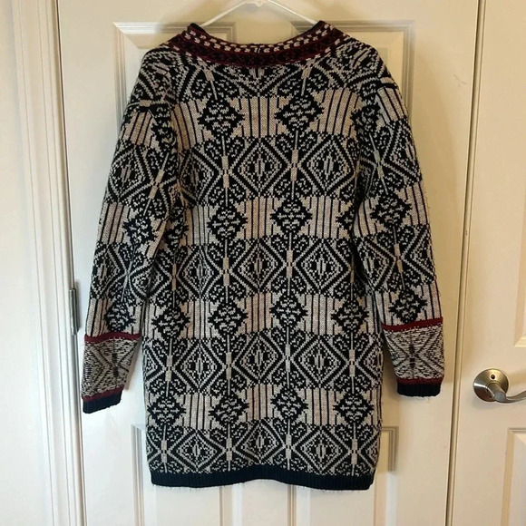 Todabela Rosie Geometric NAVY/BEIGE Size Large Cardigan - Picture 6 of 9